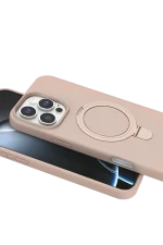 Newface Apple iPhone 16 Pro Max Regal Magsafe Standlı Kapak - Çöl Titanyum - Görsel 4