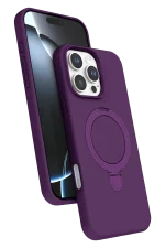 Newface Apple iPhone 16 Pro Max Regal Magsafe Standlı Kapak - Derin Mor