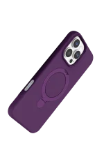 Newface Apple iPhone 16 Pro Max Regal Magsafe Standlı Kapak - Derin Mor - Görsel 3