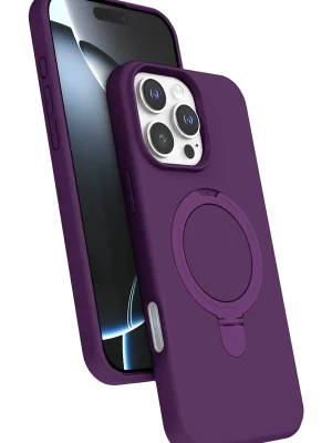 Newface Apple iPhone 16 Pro Max Regal Magsafe Standlı Kapak - Derin Mor