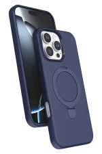 Newface Apple iPhone 16 Pro Max Regal Magsafe Standlı Kapak - Lacivert