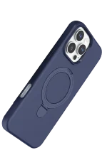 Newface Apple iPhone 16 Pro Max Regal Magsafe Standlı Kapak - Lacivert - Görsel 3