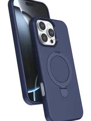 Newface Apple iPhone 16 Pro Max Regal Magsafe Standlı Kapak - Lacivert