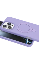 Newface Apple iPhone 16 Pro Max Regal Magsafe Standlı Kapak - Lila - Görsel 4