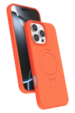 Newface Apple iPhone 16 Pro Max Regal Magsafe Standlı Kapak - Turuncu