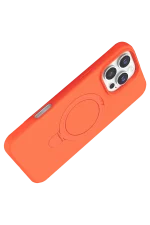 Newface Apple iPhone 16 Pro Max Regal Magsafe Standlı Kapak - Turuncu - Görsel 3