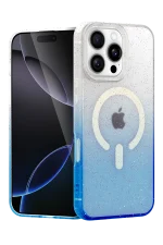 Newface Apple iPhone 16 Pro Pummel Shiny Magsafe Kapak - Mavi