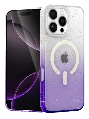 Newface Apple iPhone 16 Pro Pummel Shiny Magsafe Kapak - Mor