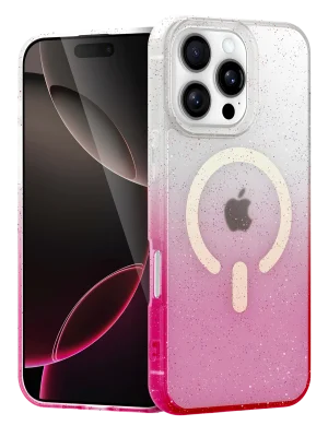 Newface Apple iPhone 16 Pro Pummel Shiny Magsafe Kapak - Pembe