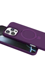 Newface Apple iPhone 16 Pro Regal Magsafe Standlı Kapak - Derin Mor - Görsel 4