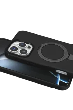 Newface Apple iPhone 16 Pro Regal Magsafe Standlı Kapak - Siyah - Görsel 4