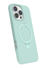 Newface Apple iPhone 16 Pro Regal Magsafe Standlı Kapak - Su Yeşili - Görsel 2