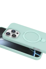 Newface Apple iPhone 16 Pro Regal Magsafe Standlı Kapak - Su Yeşili - Görsel 4