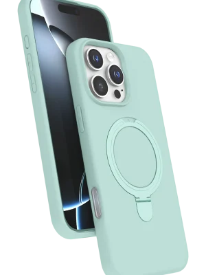 Newface Apple iPhone 16 Pro Regal Magsafe Standlı Kapak - Su Yeşili