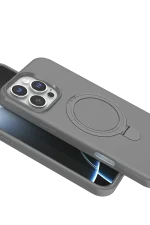 Newface Apple iPhone 16 Pro Regal Magsafe Standlı Kapak - Titan Gri - Görsel 4