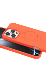 Newface Apple iPhone 16 Pro Regal Magsafe Standlı Kapak - Turuncu - Görsel 4