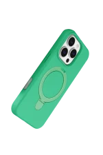 Newface Apple iPhone 16 Pro Regal Magsafe Standlı Kapak - Yeşil - Görsel 3