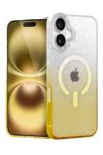 Newface Apple iPhone 16 Pummel Shiny Magsafe Kapak - Gold