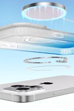 Newface Apple iPhone 16 Pummel Shiny Magsafe Kapak - Mor - Görsel 3