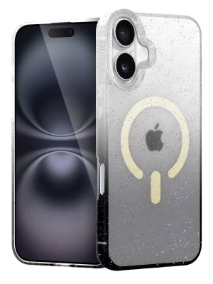 Newface Apple iPhone 16 Pummel Shiny Magsafe Kapak - Siyah