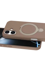 Newface Apple iPhone 16 Regal Magsafe Standlı Kapak - Çöl Titanyum - Görsel 2