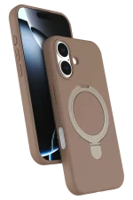 Newface Apple iPhone 16 Regal Magsafe Standlı Kapak - Çöl Titanyum