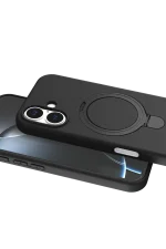 Newface Apple iPhone 16 Regal Magsafe Standlı Kapak - Siyah - Görsel 4