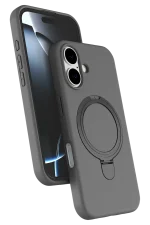 Newface Apple iPhone 16 Regal Magsafe Standlı Kapak - Titan Gri