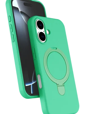 Newface Apple iPhone 16 Regal Magsafe Standlı Kapak - Yeşil