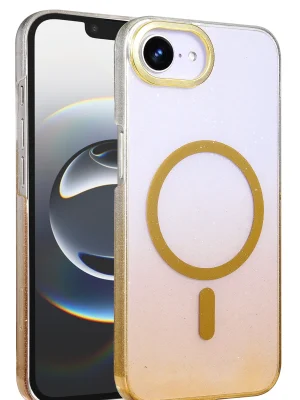 Newface Apple iPhone 16E Glossy Magsafe Kapak - Çöl Titanyum