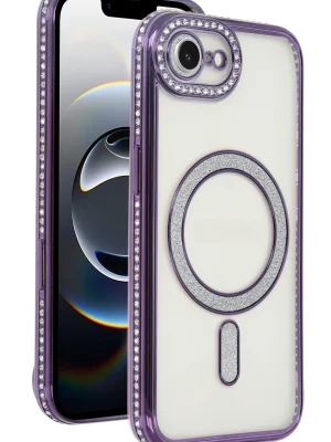 Newface Apple iPhone 16E Joke Simli Magneticsafe Kılıf - Derin Mor