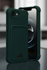 Newface Apple iPhone 16E Kelvin Kartvizitli Silikon - Koyu Yeşil - Görsel 2