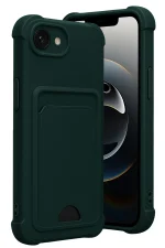 Newface Apple iPhone 16E Kelvin Kartvizitli Silikon - Koyu Yeşil