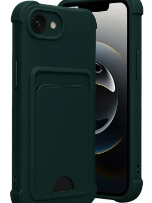 Newface Apple iPhone 16E Kelvin Kartvizitli Silikon - Koyu Yeşil