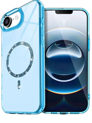 Newface Apple iPhone 16E Live Diamond Magsafe Kapak - Mavi