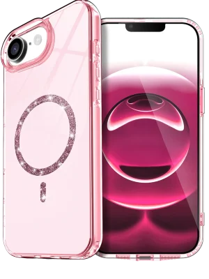 Newface Apple iPhone 16E Live Diamond Magsafe Kapak - Pembe