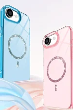 Newface Apple iPhone 16E Live Diamond Magsafe Kapak - Sarı - Görsel 2