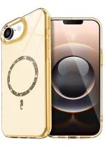 Newface Apple iPhone 16E Live Diamond Magsafe Kapak - Sarı