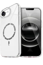 Newface Apple iPhone 16E Live Diamond Magsafe Kapak - Şeffaf