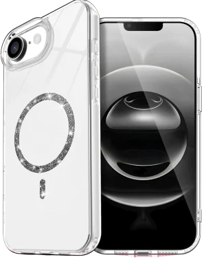 Newface Apple iPhone 16E Live Diamond Magsafe Kapak - Şeffaf