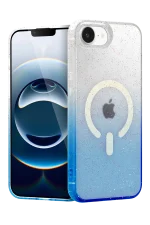 Newface Apple iPhone 16E Pummel Shiny Magsafe Kapak - Mavi