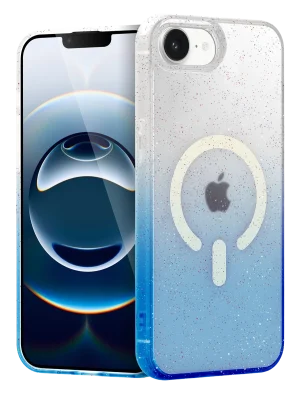 Newface Apple iPhone 16E Pummel Shiny Magsafe Kapak - Mavi