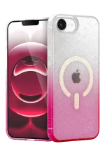 Newface Apple iPhone 16E Pummel Shiny Magsafe Kapak - Pembe