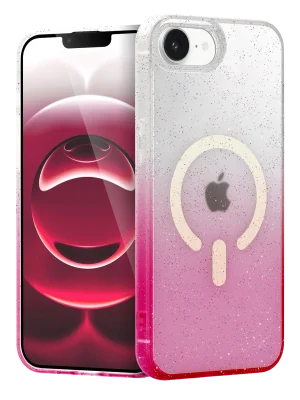 Newface Apple iPhone 16E Pummel Shiny Magsafe Kapak - Pembe