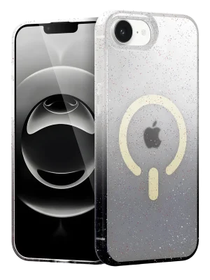 Newface Apple iPhone 16E Pummel Shiny Magsafe Kapak - Siyah