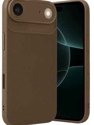 Newface Apple iPhone 17 Air Auto Focus Karbon Kapak - Kahverengi