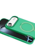 Newface Apple iPhone 17 Air Regal Magsafe Standlı Kapak - Yeşil - Görsel 2
