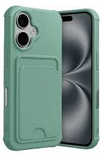 Newface Apple iPhone 17 Kelvin Kartvizitli Silikon - Açık Yeşil