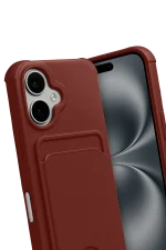 Newface Apple iPhone 17 Kelvin Kartvizitli Silikon - Bordo - Görsel 3