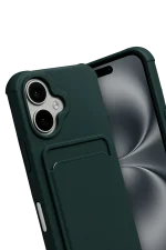 Newface Apple iPhone 17 Kelvin Kartvizitli Silikon - Koyu Yeşil - Görsel 3